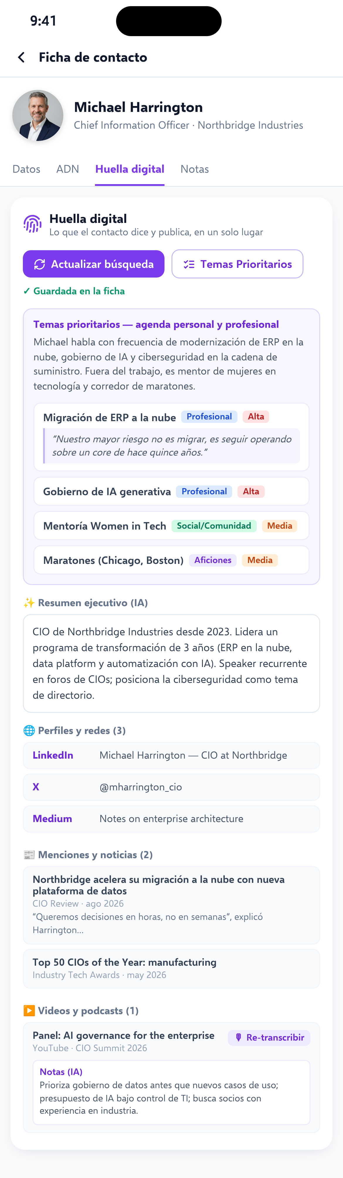 Huella Digital — Michael Harrington, Northbridge Industries
